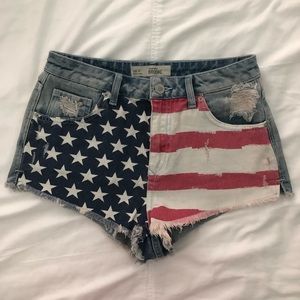 SOLD Topshop Flag Denim Cutoff Shorts